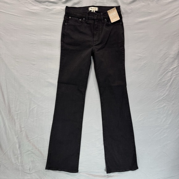 NWT Madewell Kick Out Full-Length Jeans Women's Sz 27 Black Flared NS919 - Picture 1 of 15